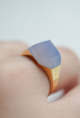 Blue Chalcedony Mini Rock Ring Crystal