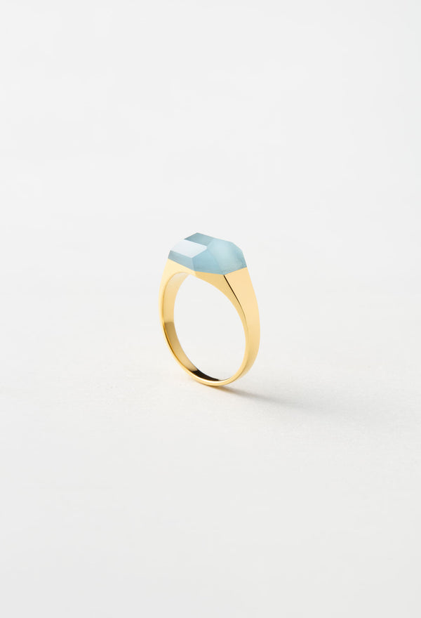 【一点もの】Milky Aquamarine Mini Rock Ring Crystal