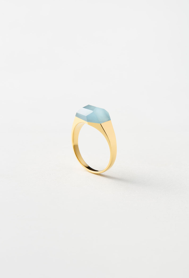 【一点もの】Milky Aquamarine Mini Rock Ring Crystal
