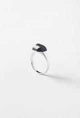 Onyx Mini Rock Ring / Crystal / Silver