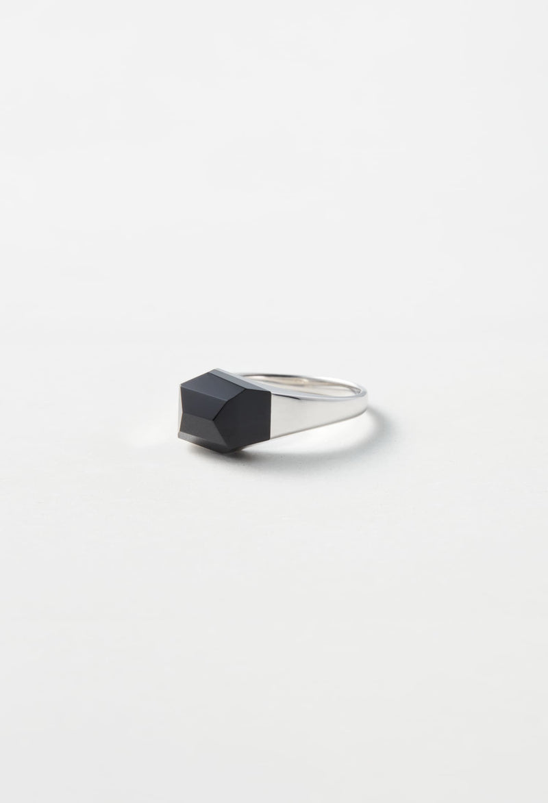 Onyx Mini Rock Ring / Crystal / Silver