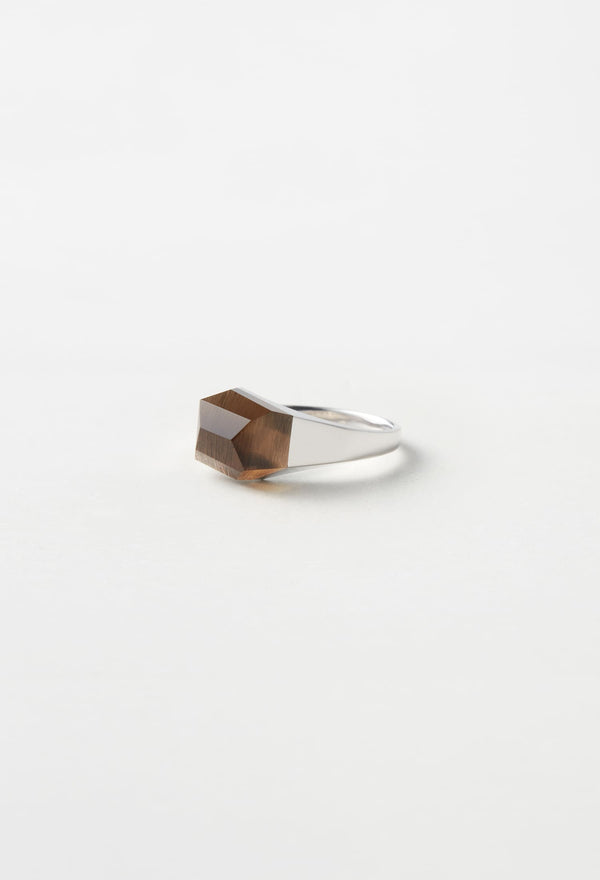 Smoky Quartz Mini Rock Ring / Crystal / Silver