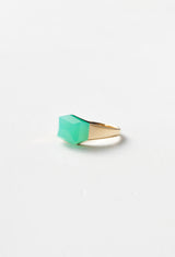 Chrysoprase Mini Rock Ring / Crystal / Yellow