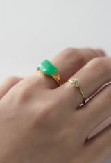 Chrysoprase Mini Rock Ring / Crystal / Yellow