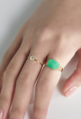 Chrysoprase Mini Rock Ring / Crystal / Yellow