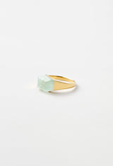 [一点もの] Green Beryl Mini Rock Ring / Crystal / Yellow