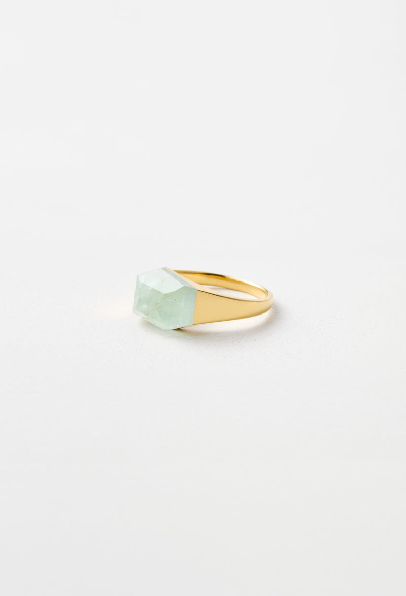 [一点もの] Green Beryl Mini Rock Ring / Crystal / Yellow