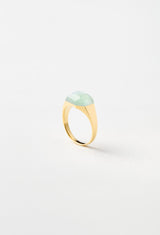 [一点もの] Green Beryl Mini Rock Ring / Crystal / Yellow