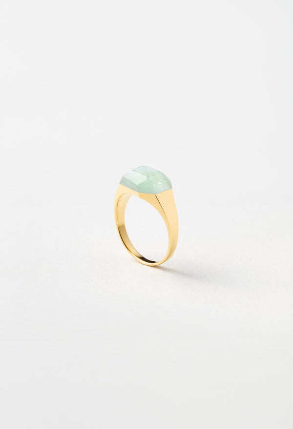 [一点もの] Green Beryl Mini Rock Ring / Crystal / Yellow