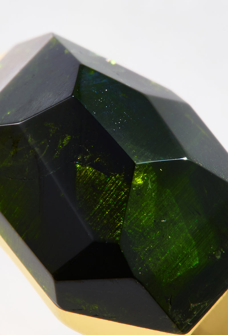 [一点もの] Green Tourmaline Mini Rock Ring / Crystal / Yellow