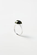 [一点もの] Green Tourmaline Mini Rock Ring / Crystal / Silver