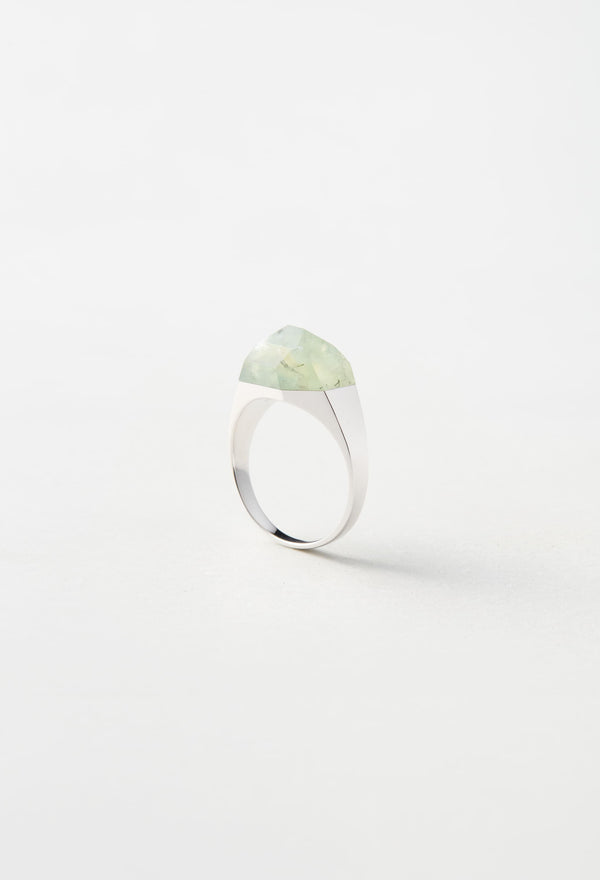 [一点もの] Prehnite Mini Rock Ring / Crystal / Silver