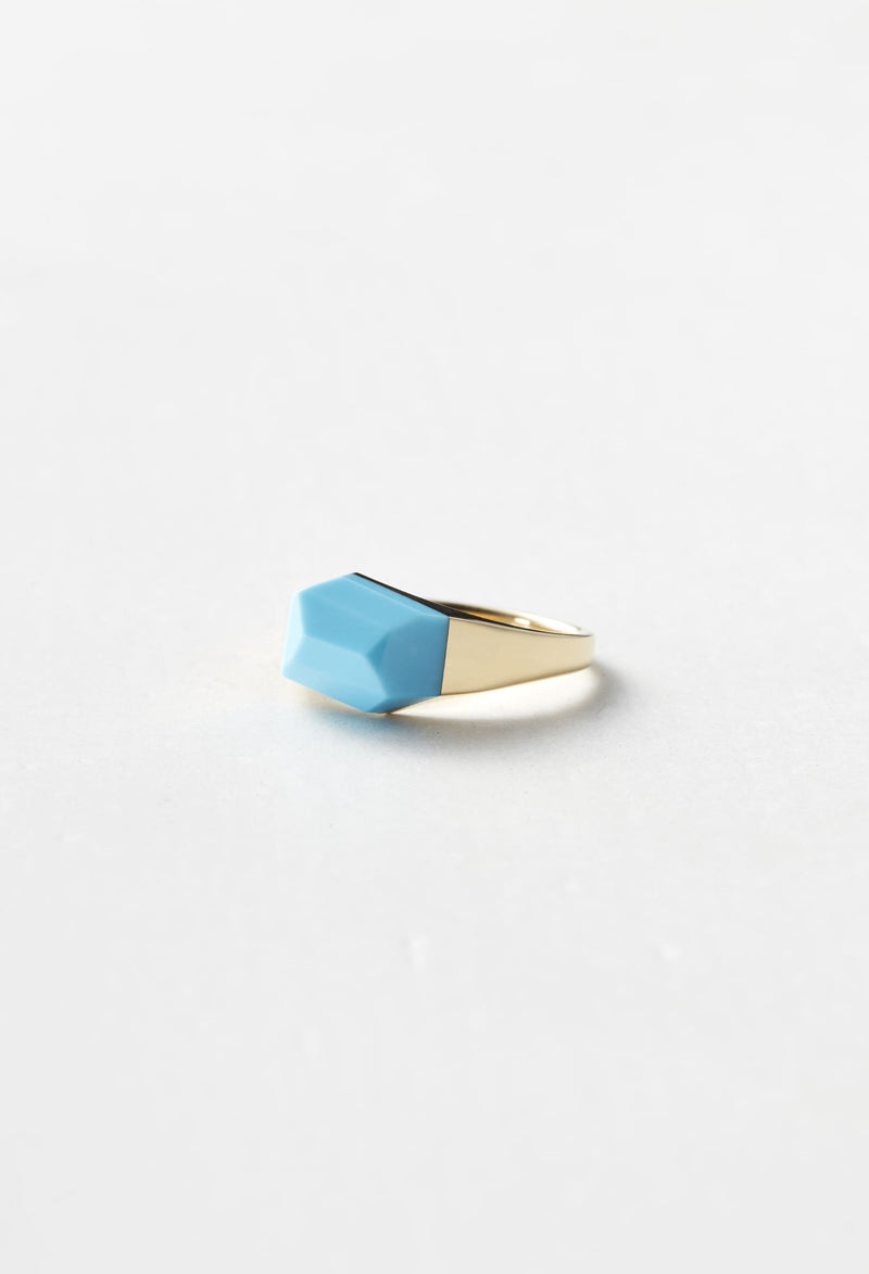 Turquoise Mini Rock Ring / Crystal