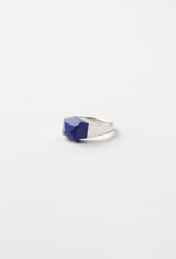 Lapis Lazuli Mini Rock Ring / Crystal / Silver