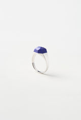 Lapis Lazuli Mini Rock Ring / Crystal / Silver