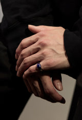 Lapis Lazuli Mini Rock Ring / Crystal / Silver