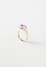 【一点もの】Bicolor Amethyst Mini Rock Ring / Crystal