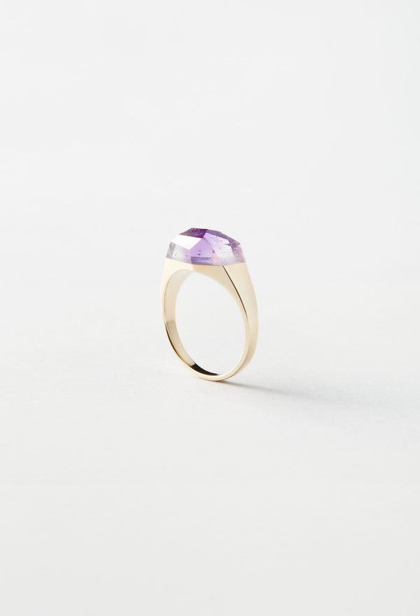 【一点もの】Bicolor Amethyst Mini Rock Ring Crystal