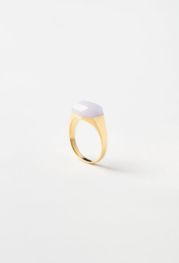 Purple Jade Mini Rock Ring / Crystal / Yellow