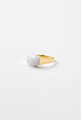 Purple Jade Mini Rock Ring / Crystal / Yellow