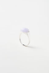 Purple Jade Mini Rock Ring / Crystal / Silver