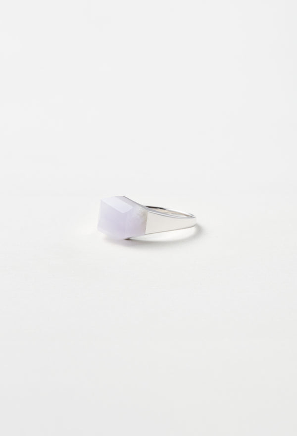 Purple Jade Mini Rock Ring / Crystal / Silver