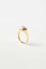 [一点もの] Lithium in Quartz Mini Rock Ring / Crystal / Yellow