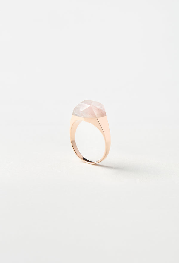 [一点もの] Lithium in Quartz Mini Rock Ring / Crystal / Pink