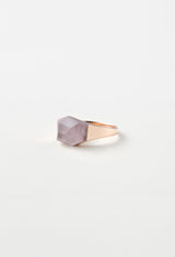 [一点もの] Lithium in Quartz Mini Rock Ring / Crystal / Pink