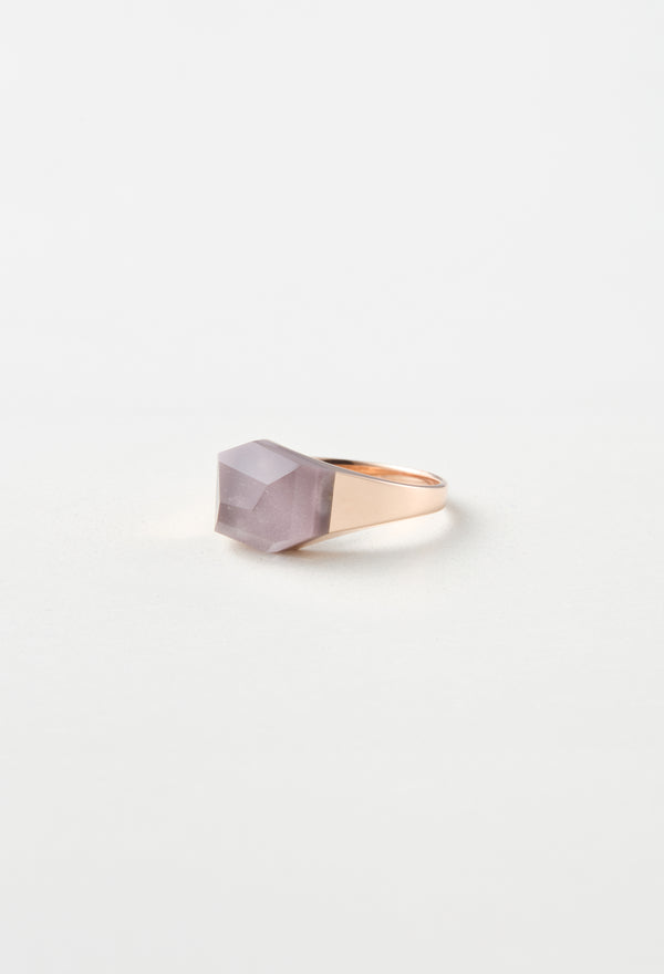 [一点もの] Lithium in Quartz Mini Rock Ring / Crystal / Pink