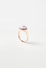 [一点もの] Lithium in Quartz Mini Rock Ring / Crystal / Pink