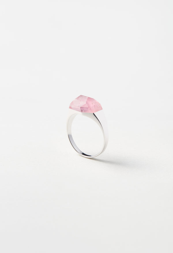 [一点もの] Pink Tourmaline Mini Rock Ring / Crystal / Silver