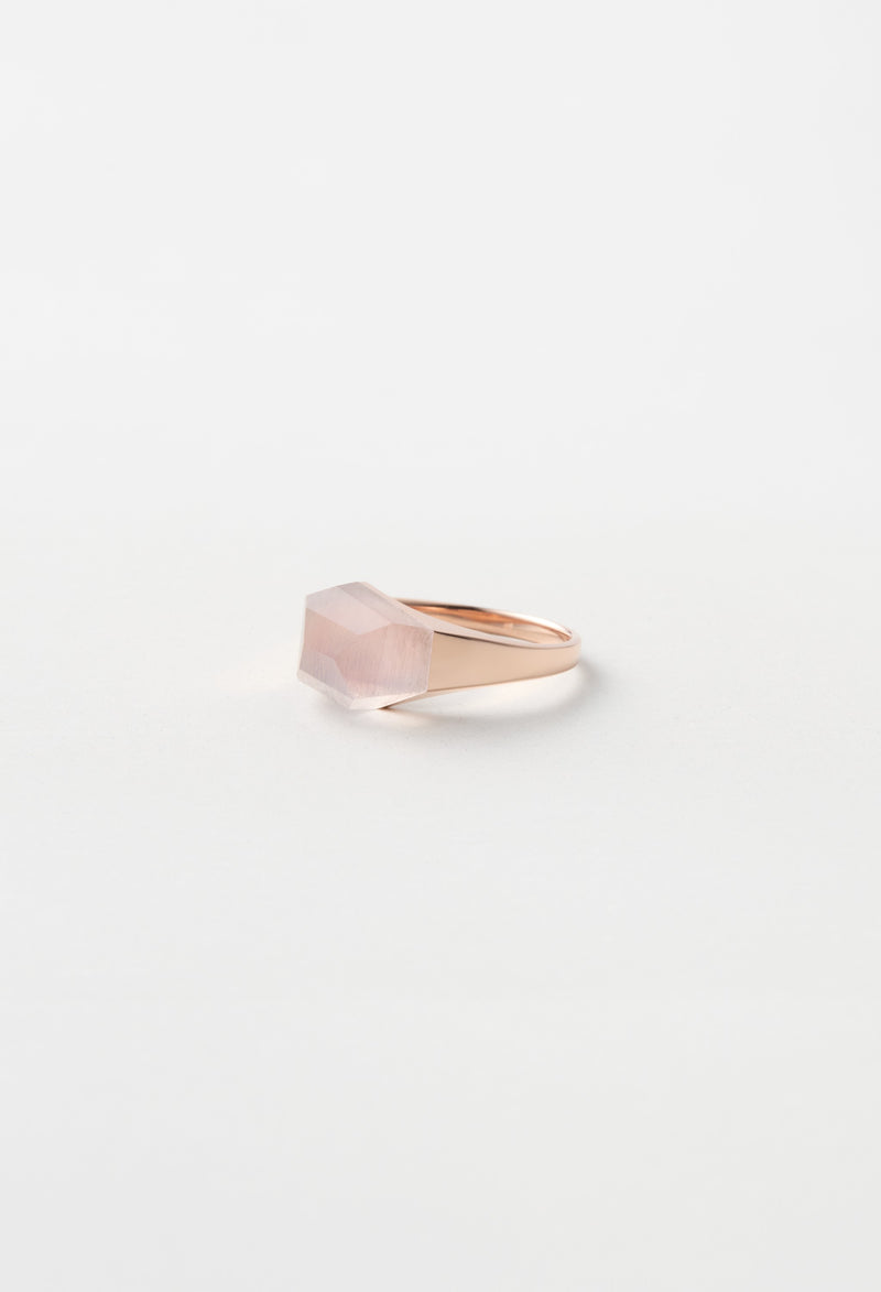 Rose Quartz Mini Rock Ring / Crystal / Pink
