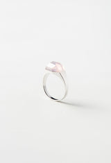 Rose Quartz Mini Rock Ring / Crystal / Silver