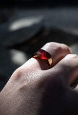 Garnet Mini Rock Ring Crystal