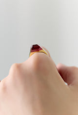 Garnet Mini Rock Ring / Crystal / Yellow