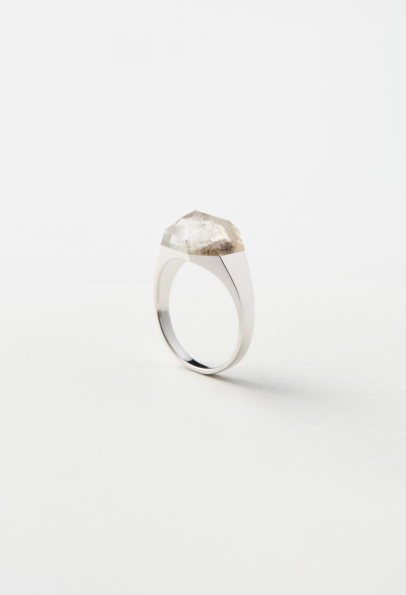 [一点もの] Garden Quartz Mini Rock Ring / Crystal / Silver