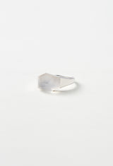 Milky Quartz Mini Rock Ring / Crystal / Silver