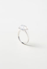 Milky Quartz Mini Rock Ring / Crystal / Silver