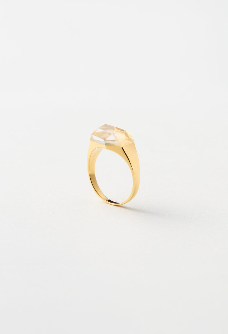 Quartz Mini Rock Ring / Crystal / Yellow