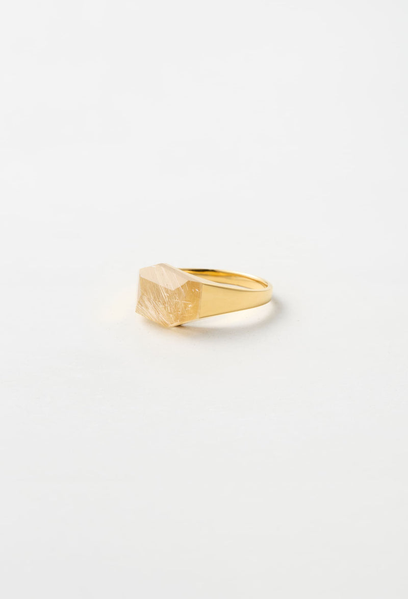 [一点もの] Rutile Quartz Mini Rock Ring Crystal