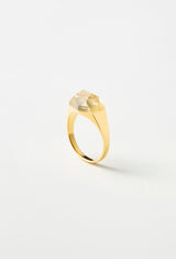 [一点もの] Rutile Quartz Mini Rock Ring / Crystal / Yellow