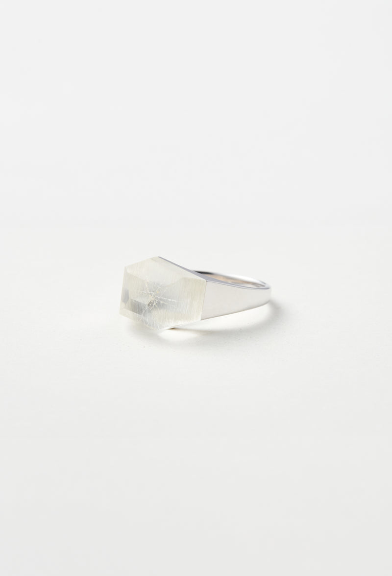 [一点もの] Silver Rutile Quartz Mini Rock Ring / Crystal / Silver