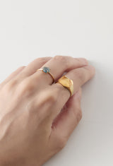 Citrine Mini Rock Ring / Crystal / Yellow