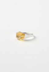 Citrine Mini Rock Ring / Crystal / Silver