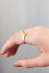 Citrine Mini Rock Ring / Crystal / Silver