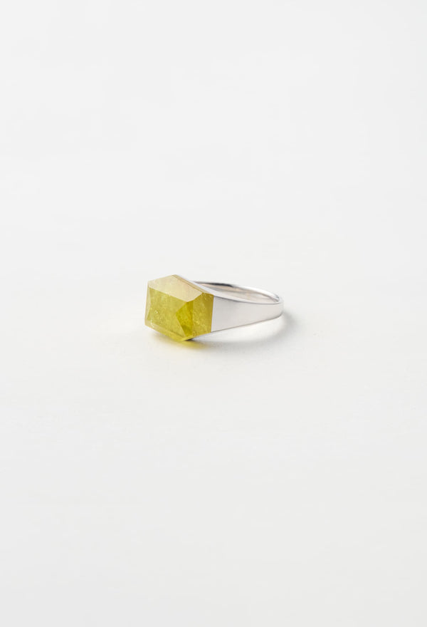 [一点もの] Canary Tourmaline Mini Rock Ring / Crystal / Silver