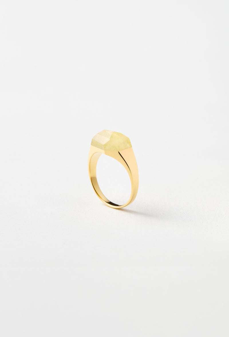 [一点もの] Yellow Beryl Mini Rock Ring / Crystal / Yellow