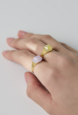 [一点もの] Yellow Beryl Mini Rock Ring / Crystal / Yellow