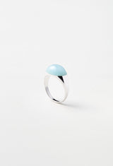 [一点もの] Milky Aquamarine Mini Rock Ring / Round / Silver